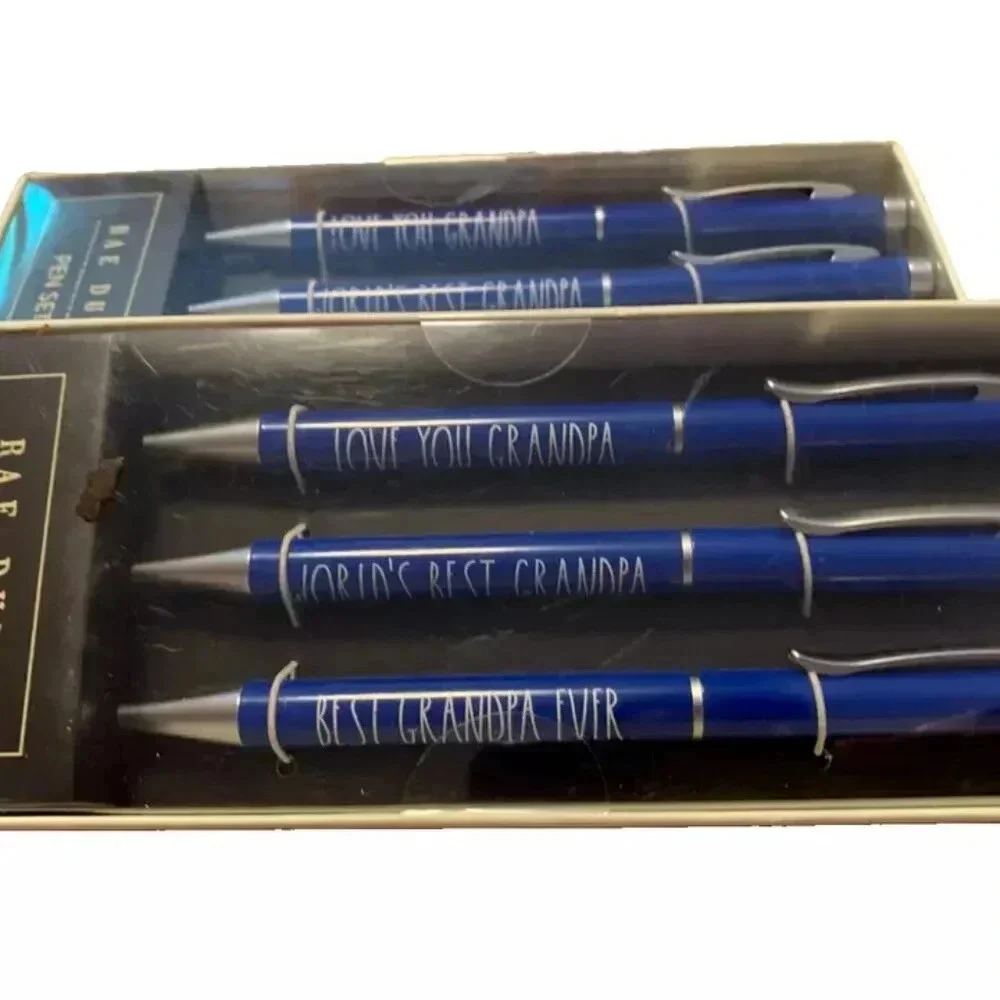 NEW 3-PAck Rae Dunn LOVE YOU GRANDPA Ballpoint Pen Set